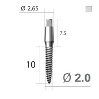 Імплантат 4-х гранна опора SlimLine (SlimOneBody) (СлімЛайн (СлімВанБоді)) № IUS201510, 1шт діам.= 2.00 мм; довжина= 10 мм; вис.ясен.= 1.5 мм (Dentium/Дентіум)