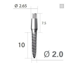 Імплантат 4-х гранна опора SlimLine (SlimOneBody) (СлімЛайн (СлімВанБоді)) № IUS201510, 1шт діам.= 2.00 мм; довжина= 10 мм; вис.ясен.= 1.5 мм (Dentium/Дентіум)