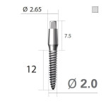 Імплантат 4-х гранна опора SlimLine (SlimOneBody) (СлімЛайн (СлімВанБоді)) № IUS201512, 1шт діам.= 2.00 мм; довжина= 12 мм; вис.ясен.= 1.5 мм (Dentium/Дентіум)