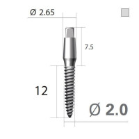 Імплантат 4-х гранна опора SlimLine (SlimOneBody) (СлімЛайн (СлімВанБоді)) № IUS201512, 1шт діам.= 2.00 мм; довжина= 12 мм; вис.ясен.= 1.5 мм (Dentium/Дентіум)