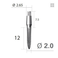 Імплантат 4-х гранна опора SlimLine (SlimOneBody) (СлімЛайн (СлімВанБоді)) № IUS201512, 1шт діам.= 2.00 мм; довжина= 12 мм; вис.ясен.= 1.5 мм (Dentium/Дентіум)