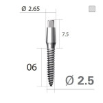 Імплантат 4-х гранна опора SlimLine (SlimOneBody) (СлімЛайн (СлімВанБоді)) № IUS251506, 1шт діам.= 2.50 мм; довжина= 6.0 мм; вис.ясен.= 1.5 мм (Dentium/Дентіум)