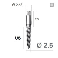 Імплантат 4-х гранна опора SlimLine (SlimOneBody) (СлімЛайн (СлімВанБоді)) № IUS251506, 1шт діам.= 2.50 мм; довжина= 6.0 мм; вис.ясен.= 1.5 мм (Dentium/Дентіум)