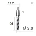 Імплантат 4-х гранна опора SlimLine (SlimOneBody) (СлімЛайн (СлімВанБоді)) № IUS301506, 1шт діам.= 3.00 мм; довжина= 6.0 мм; вис.ясен.= 1.5 мм (Dentium/Дентіум)