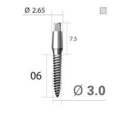 Імплантат 4-х гранна опора SlimLine (SlimOneBody) (СлімЛайн (СлімВанБоді)) № IUS301506, 1шт діам.= 3.00 мм; довжина= 6.0 мм; вис.ясен.= 1.5 мм (Dentium/Дентіум)