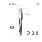 Імплантат 4-х гранна опора SlimLine (SlimOneBody) (СлімЛайн (СлімВанБоді)) № IUS301508, 1шт діам.= 3.00 мм; довжина= 8.0 мм; вис.ясен.= 1.5 мм (Dentium/Дентіум)
