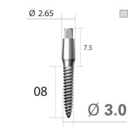 Імплантат 4-х гранна опора SlimLine (SlimOneBody) (СлімЛайн (СлімВанБоді)) № EUS303008M, 1шт діам.= 3.00 мм; довжина= 8.0 мм; вис.ясен.= 1.5 мм (Dentium/Дентіум)