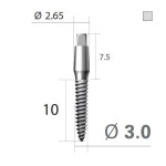 Імплантат 4-х гранна опора SlimLine (SlimOneBody) (СлімЛайн (СлімВанБоді)) № IUS301510, 1шт діам.= 3.00 мм; довжина= 10 мм; вис.ясен.= 1.5 мм (Dentium/Дентіум)