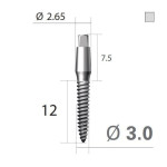 Імплантат 4-х гранна опора SlimLine (SlimOneBody) (СлімЛайн (СлімВанБоді)) № IUS301512, 1шт діам.= 3.00 мм; довжина= 12 мм; вис.ясен.= 1.5 мм (Dentium/Дентіум)
