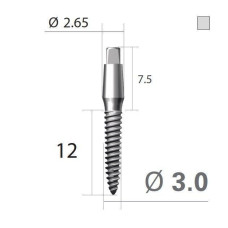 Імплантат 4-х гранна опора SlimLine (SlimOneBody) (СлімЛайн (СлімВанБоді)) № IUS301512, 1шт діам.= 3.00 мм; довжина= 12 мм; вис.ясен.= 1.5 мм (Dentium/Дентіум)