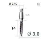 Імплантат 4-х гранна опора SlimLine (SlimOneBody) (СлімЛайн (СлімВанБоді)) № IUS301514, 1шт діам.= 3.00 мм; довжина= 14 мм; вис.ясен.= 1.5 мм, (# ТЕРМІН ПО 2021-10 #) (Dentium/Дентіум)