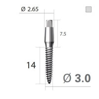 Імплантат 4-х гранна опора SlimLine (SlimOneBody) (СлімЛайн (СлімВанБоді)) № IUS301514, 1шт діам.= 3.00 мм; довжина= 14 мм; вис.ясен.= 1.5 мм, (# ТЕРМІН ПО 2021-10 #) (Dentium/Дентіум)