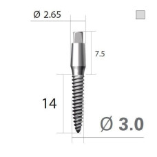 Імплантат 4-х гранна опора SlimLine (SlimOneBody) (СлімЛайн (СлімВанБоді)) № IUS301514, 1шт діам.= 3.00 мм; довжина= 14 мм; вис.ясен.= 1.5 мм, (# ТЕРМІН ПО 2021-10 #) (Dentium/Дентіум)