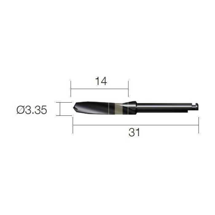 Фреза хірургічна, фінішна, під КН № XFD3831, 1шт діам.= 3.30 мм; довжина= 31 мм (Dentium/Дентіум)