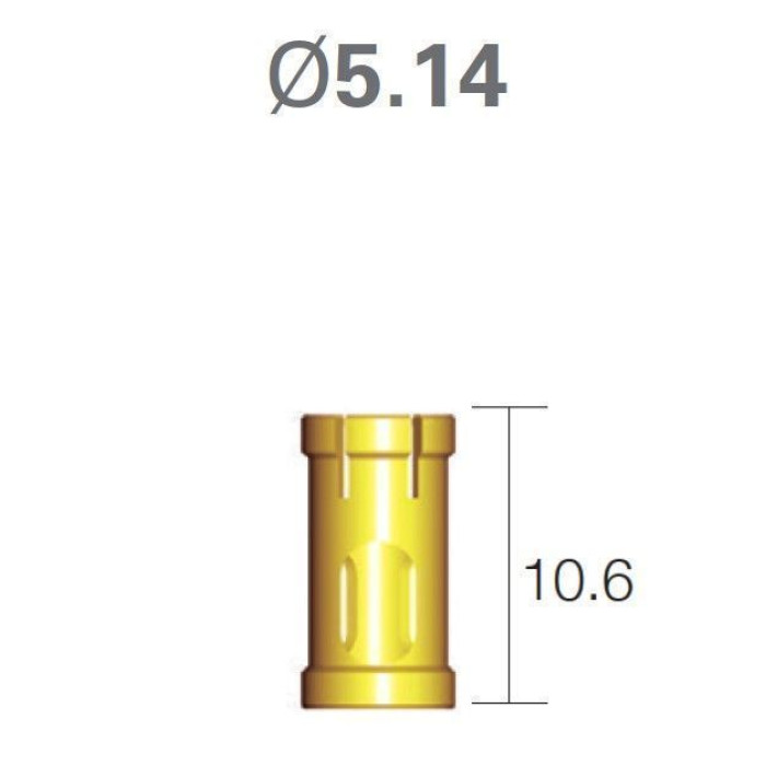 Обмежувач глибини для фрез DASK № XFDST08, 1шт діам.= 5.14 мм; довжина= 10.6 мм; глиб.преп.= 8 мм (Dentium/Дентіум)