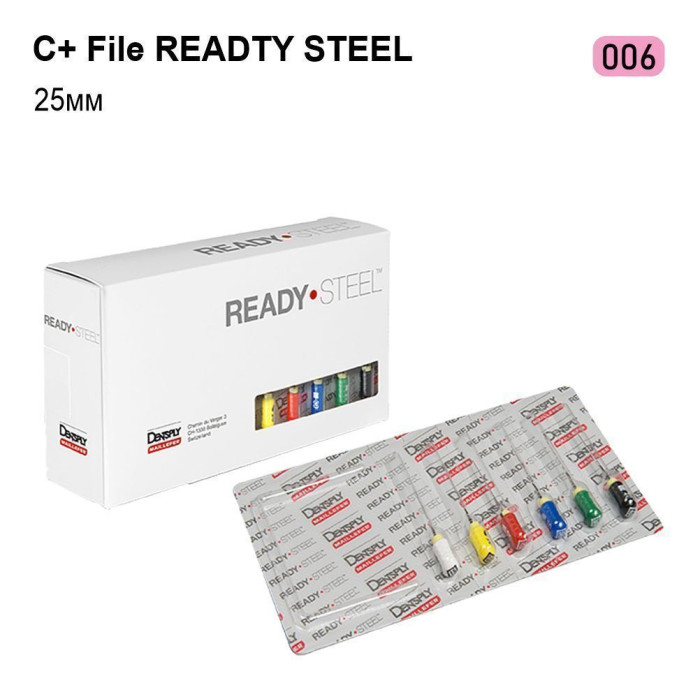 C+File ReadySteel (Сі+ Файл Редістіл), 6шт/пак довж.=25 мм; № 06 - Каналорозширювачі, ручні (Dentsply Maillefer/Дентсплай Майлліфер)