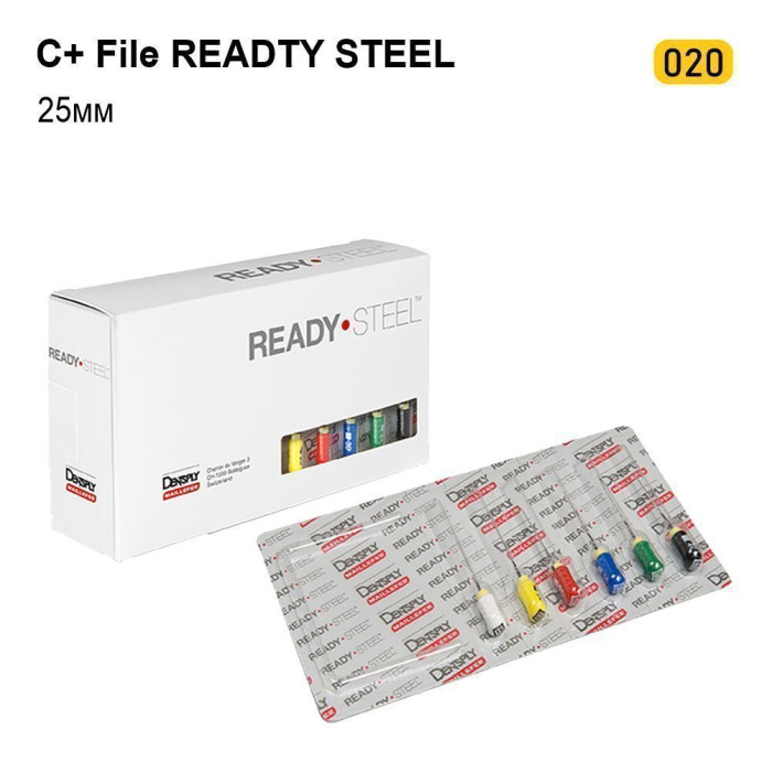 C+File ReadySteel (Сі+ Файл Редістіл), 6шт/пак довж.=25 мм; № 20 - Каналорозширювачі, ручні (Dentsply Maillefer/Дентсплай Майлліфер)