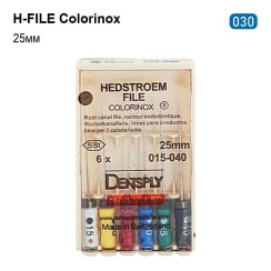 H-Files Colorinox (Н-Файл), 6шт/пак довж.=25 мм; № 30 - Каналорозширювачі, ручні (Dentsply Maillefer/Дентсплай Майлліфер)