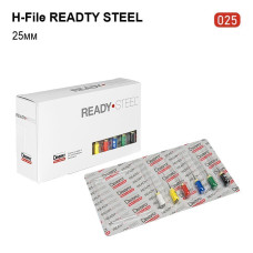 H-File ReadySteel (Н-Файл РедіСтіл), 6шт/пак довж.=25 мм; № 25 - Каналорозширювачі, ручні (Dentsply Maillefer/Дентсплай Майлліфер)