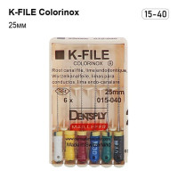 K-File Colorinox (К-Файл), 6шт/пак довж.=25 мм; № 15-40 - Каналорозширювачі, ручні (Dentsply Maillefer/Дентсплай Майлліфер)