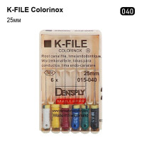 K-File Colorinox (К-Файл), 6шт/пак довж.=25 мм; № 40 - Каналорозширювачі, ручні (Dentsply Maillefer/Дентсплай Майлліфер)