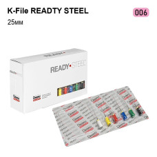 K-File ReadySteel (К-Файл РедіСтіл), 6шт/пак довж.=25 мм; № 06 - Каналорозширювачі, ручні (Dentsply Maillefer/Дентсплай Майлліфер)
