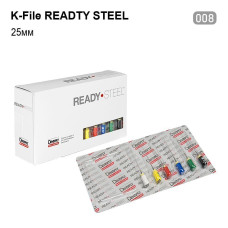 K-File ReadySteel (К-Файл РедіСтіл), 6шт/пак довж.=25 мм; № 08 - Каналорозширювачі, ручні (Dentsply Maillefer/Дентсплай Майлліфер)