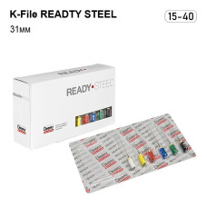 K-File ReadySteel (К-Файл РедіСтіл), 6шт/пак довж.=31 мм; № 15-40 - Каналорозширювачі, ручні (Dentsply Maillefer/Дентсплай Майлліфер)