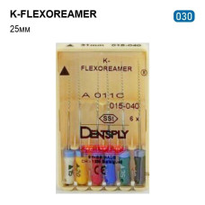 K-FlexoReamer (К-ФлексоРімер), 6шт/пак довж.=25 мм; № 30 - Каналорозширювачі, ручні (Dentsply Maillefer/Дентсплай Майлліфер)