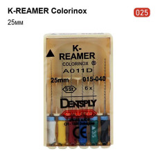 K-Reamer Colorinox (К-Рімер), 6шт/пак довж.=25 мм; № 25 - Каналорозширювачі, ручні (Dentsply Maillefer/Дентсплай Майлліфер)