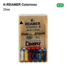 K-Reamer Colorinox (К-Рімер), 6шт/пак довж.=25 мм; № 35 - Каналорозширювачі, ручні (Dentsply Maillefer/Дентсплай Майлліфер)