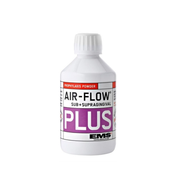Порошок для профчищення (еритритол) Air-Flow Plus (Ейр-Флоу), флак. 120г абраз.= 14 мкм; смак: лимон, (# ТЕРМІН ПО:  2026-05 #) (EMS/І-Ем-Ес)