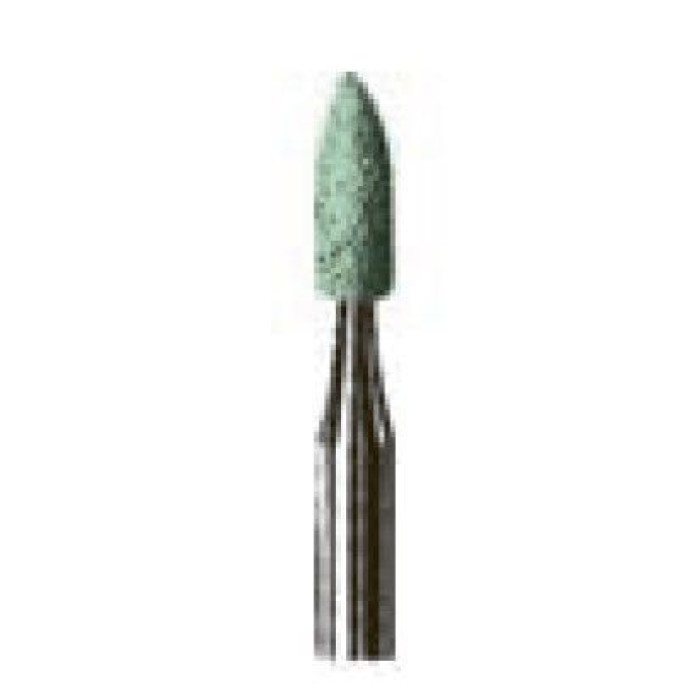 Камінь абразивний під ТН Abrasives (Абразівс) № GF661.025FG, 1шт циліндр загострений; діам.= 2.50 мм; роб.част.= 7.0 мм; Medium (середня/зелений) (Edenta/Едента)