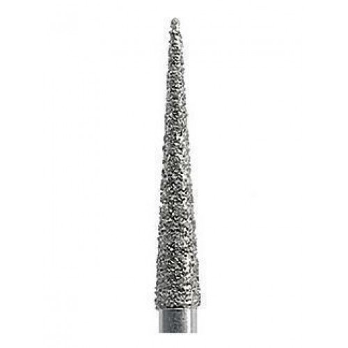 Бор діамантовий, під ТН K-Diamonds № KF859L.314.010, 1шт голкоподібний; діам.= 1.00 мм; роб.довж.= 11.5 мм; (2Х червоний); (L=19 мм) (Edenta/Едента)