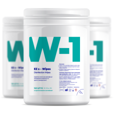 Дезсалфетки для поверхонь та інструментів (спирт) Ezs-Wipes W-1, туба 160шт/пак розм.= 16х17 см (Ezmedix/Ізімедікс)