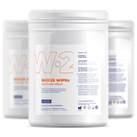 Дезсалфетки для поверхонь та інструментів (ЧАС) BREEZE WIPE’s W-2, 160шт/пак розм.= 16х17 см (Ezmedix/Ізімедікс)