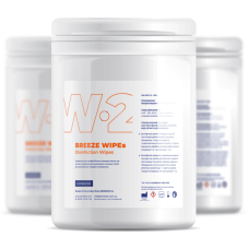 Дезсалфетки для поверхонь та інструментів (ЧАС) BREEZE WIPE’s W-2, 160шт/пак розм.= 16х17 см (Ezmedix/Ізімедікс)