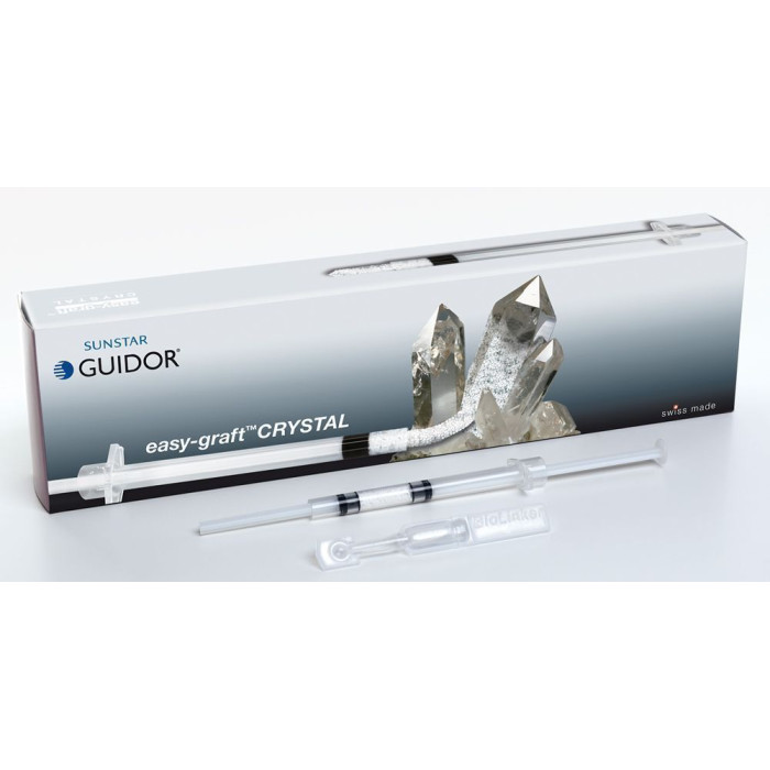 easy-graft CRYSTAL 250 (ізі-графт КРІСТАЛ 250) № C15-075, Пак.: шпр.0.25мл розм.= 0.5-1.0мм; об'єм= 0.25 куб.см (+біолінкер) - Кістковий матеріал (Guidor/Гайдор)