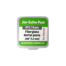 Jen-Esthe Post Pre-Silanized (Джен-Есте Пре-Сіланизовані), 6шт/пак розм.= 2; діам.= 1.2 мм; колір: зелений - Штифти скловолоконні пре-сіланізовані (Джендентал-Україна/Джендентал-Україна)