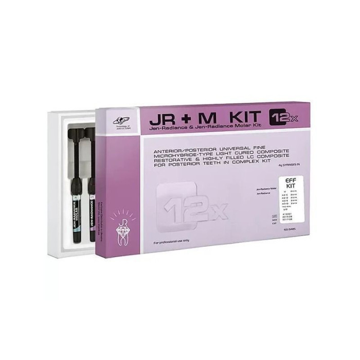 Jen-Radiance 12x EFF Kit (Джен-Радіанс), Н-р: 10 х шпр.4г (2xA2E, 2xA2O, 2xA3E, 2xA3O, UO, I) (+Jen-Radiance Molar(2х шпр.4г:U)) - Реставраційний композит, субмікронний (Джендентал-Україна/Джендентал-Україна)