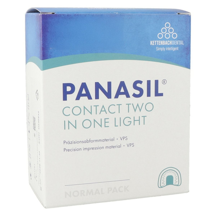 Panasil Contact Two In One Light № 11781, Пак.: 2 х  картр.50мл колір: зелений (+6 змішуючих насадок) - Відбиткова маса (VPS, A-силікон), корега, середня в'язкість (тип2) (Kettenbach/Кеттенбах)