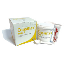 Consiflex, Type 1 (Консіфлекс, Тип 1) № 2611, Пак.: 1300г+40г - Відбиткова маса (C-силікон), база, висока в'язкість (тип 1) (Latus/Латус)