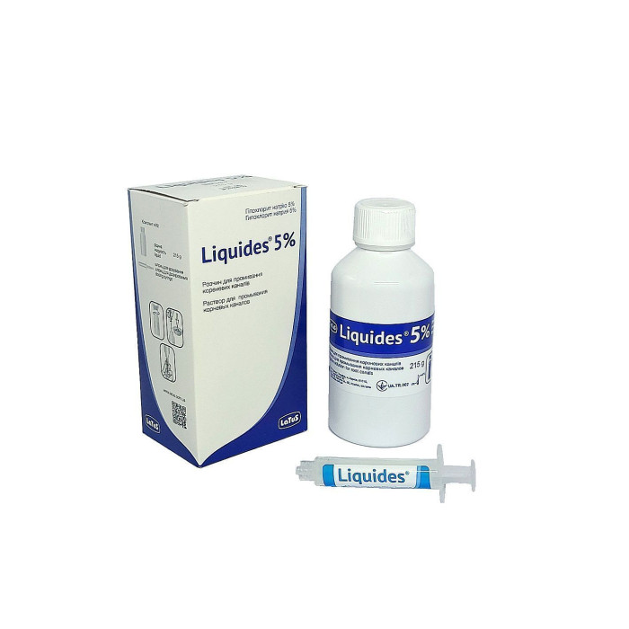 Liquides 5.25% (Ліквідез 5.2%) № 2827, флак. 215г (+шприц для дозування) - Гіпохлорит натрію (гіпохлориту натрію 5%) (Latus/Латус)