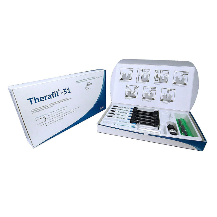 Therafil-31 (Терафіл-31) № 1701, Н-р: 5 х шпр.5г (А1, А2, А2, А3, А3.5) - Реставраційний композит, мікрогібридний (Latus/Латус)