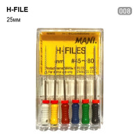 H-File (Н-Файл), 6шт/пак довж.=25 мм; № 08 - Каналорозширювачі, ручні (Mani/Мані)