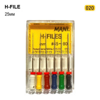 H-File (Н-Файл), 6шт/пак довж.=25 мм; № 20 - Каналорозширювачі, ручні (Mani/Мані)