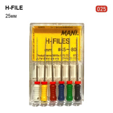 H-File (Н-Файл), 6шт/пак довж.=25 мм; № 25 - Каналорозширювачі, ручні (Mani/Мані)