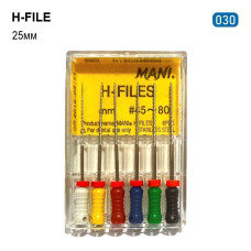 H-File (Н-Файл), 6шт/пак довж.=25 мм; № 30 - Каналорозширювачі, ручні (Mani/Мані)