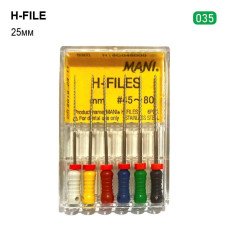 H-File (Н-Файл), 6шт/пак довж.=25 мм; № 35 - Каналорозширювачі, ручні (Mani/Мані)
