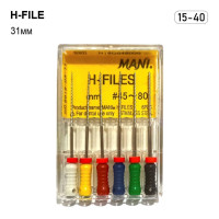 H-File (Н-Файл), 6шт/пак довж.=31 мм; № 15-40 - Каналорозширювачі, ручні (Mani/Мані)